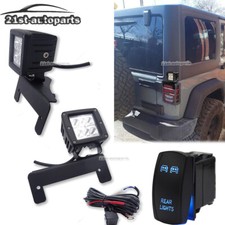 Pair 24w Rear Tail Back Led Pod Work Light Mount Kit For Jeep Wrangler Jk 07-18