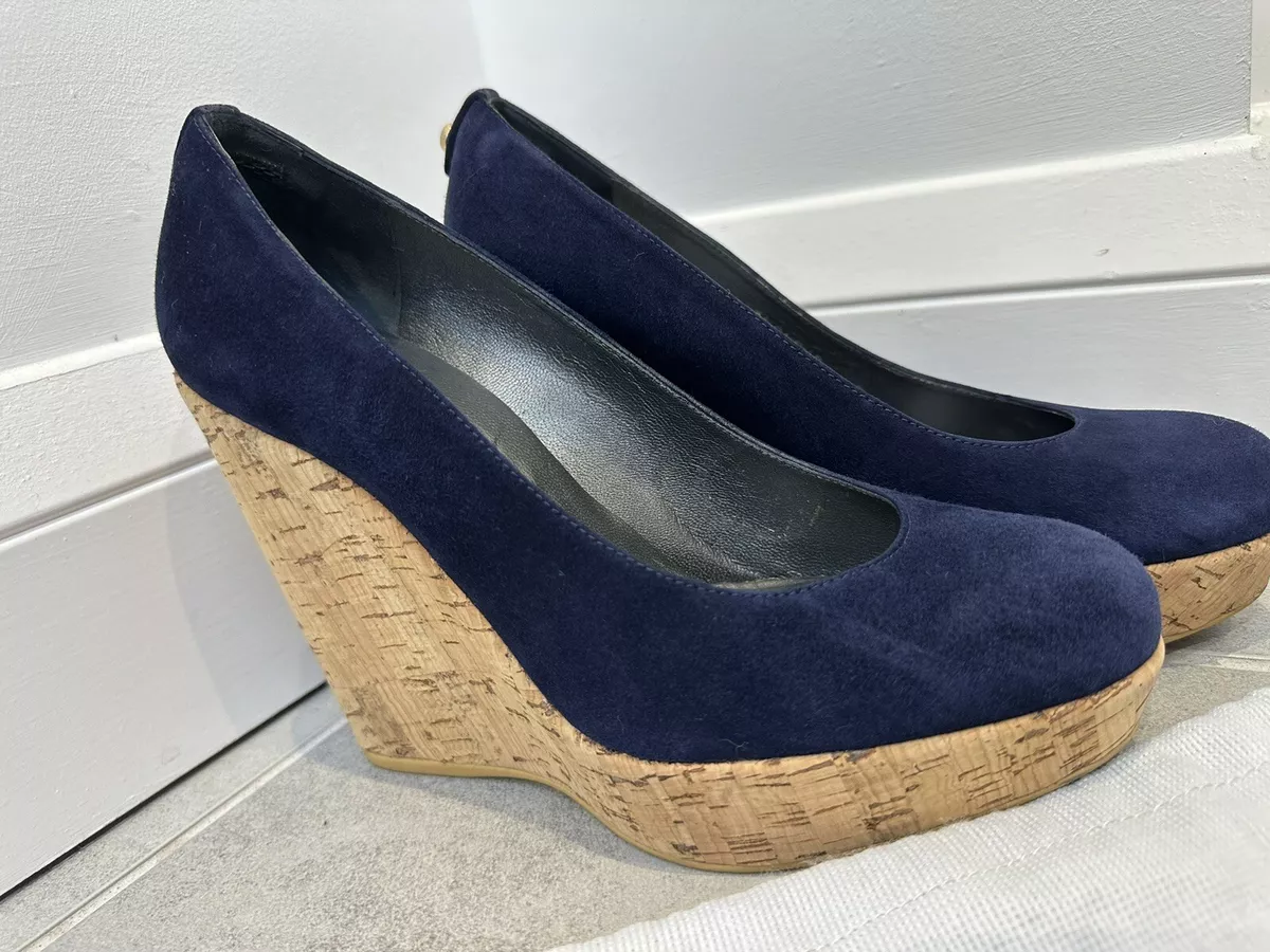 Blue hotsell suede wedges