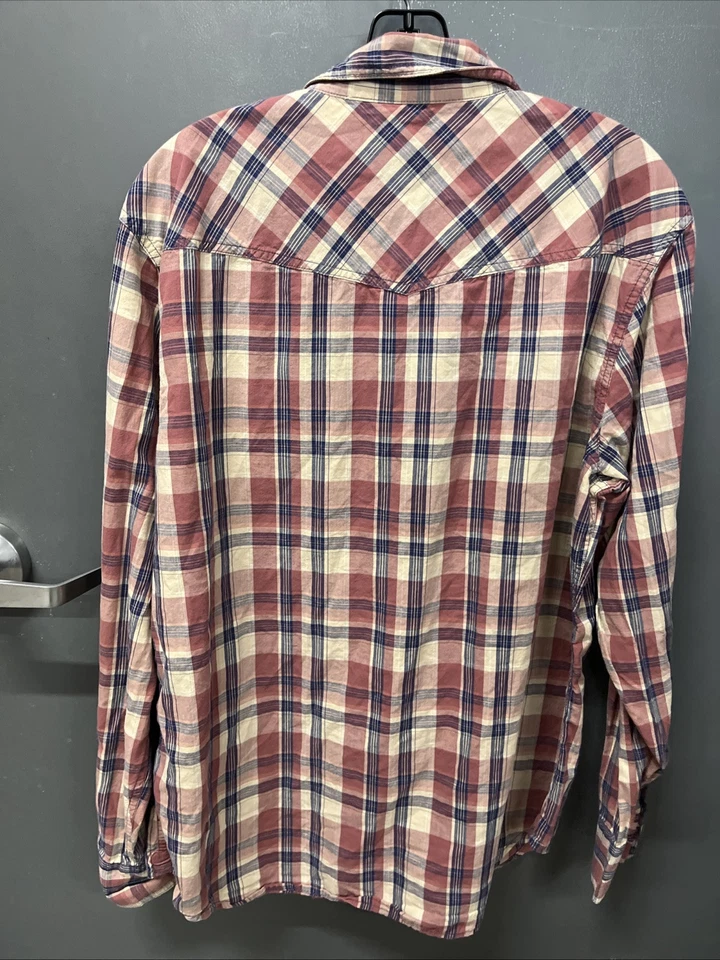 Men’s Fossil 54 Vintage Fit Long Sleeve Button Up Flannel Shirt Size L - Image 4 of 4