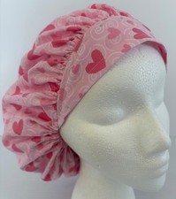 Pink Valentine Print Size Medium Medical Bouffant Scrub Cap Surgery Hat