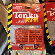 1960's Tonka Yellow Farm Tractor Metal Trailer Wagon 4" x 2" x 2.8" Tall 55320