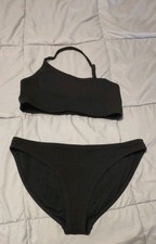Old Navy Women  s One Shoulder Bathing Suit Swimsuit Bikini Top  Bottom Med