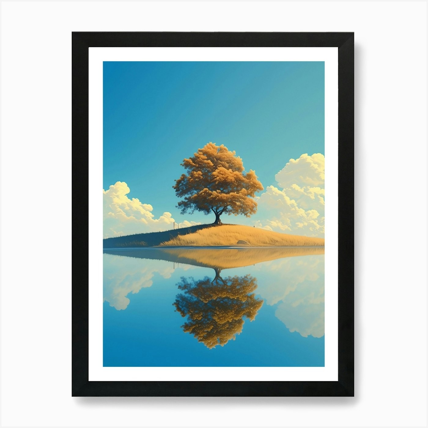 Lone Tree Framed Canvas Wall Art Print Poster Picture  