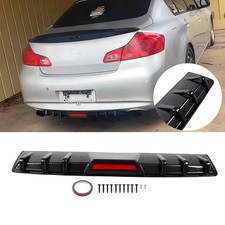 Carbon Rear Bumper Diffuser Spoiler Lip W Led Brake Light For Infiniti G37 G37x Carbon Rear Bumper Diffuser Spoiler Lip W Led Brake Light For Infiniti G37 G37x
