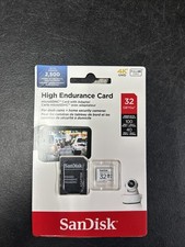 SanDisk 32GB High Endurance Monitoring MicroSd SDHC 100MB/s, with Adapter-UK