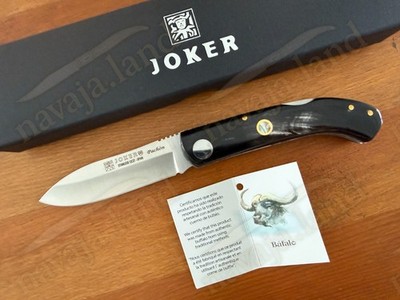 Joker Pachón Folding Knife   Buffalo Horn Handle Sandvik 12C27 Steel Backlock