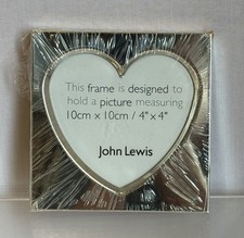 John Lewis Silver Plated Heart Photo Frame Fits Picture 4 x 4"