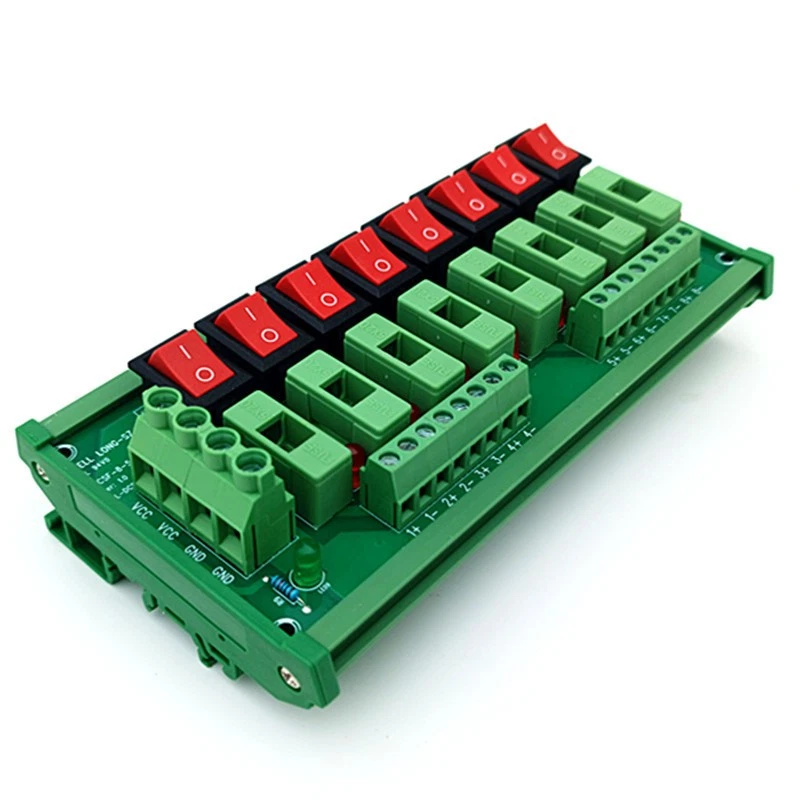 DIN Rail Mount 8 Position Fuse Switch AC/DC Power Distribution Strip Module - Image 4 of 4