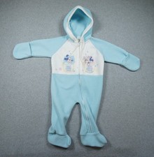 Vintage Disney Sleeper Infant 6-12 Months Baby Minnie Mouse Blue Fleece Hooded