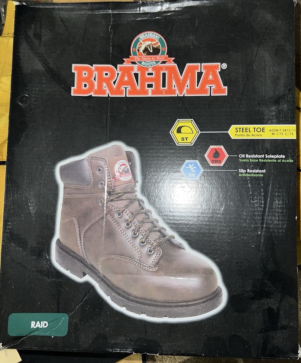 Brahma Raid Steel Toe Work Boots Brown Leather Size 13 Mens  display picture 3