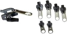 6Pcs Black Universal Instant Fix Zipper Repair Kit - Replacement Slider 