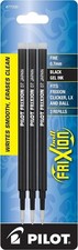 3 Pack Pilot FriXion Ball Gel Ink Refills 0.7mm Black