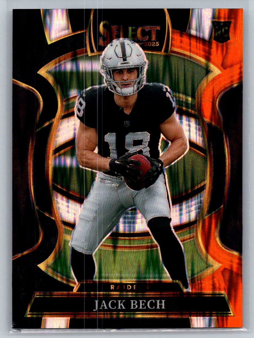 2025 Panini Select - Concourse Jack Bech #6 Black & Orange Shock Prizm (RC)