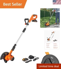 Efficient Lawn Care with 9-Inch Battery-Powered Edger - Lightweight & Adjustable