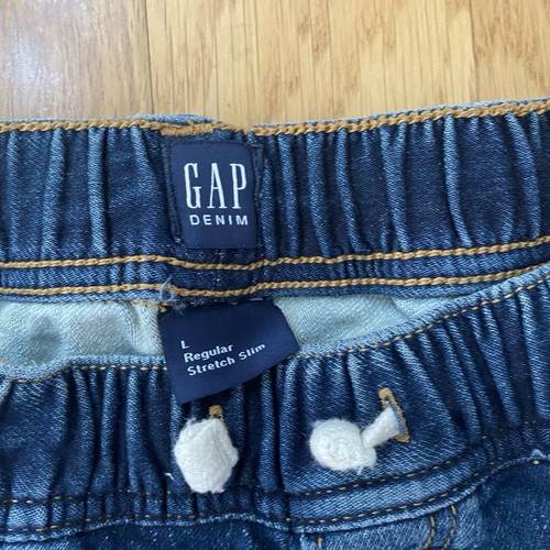 GAP Kids Jeans Boys Size Large Stretch Slim Pull-On Denim Elastic Waist pockets - Picture 3 of 3