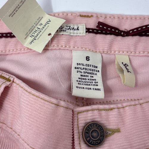 Vintage Y2K Abercrombie & Fitch Pants Corduroy Stretch Dark Light Pink Flare - Picture 2 of 8