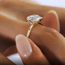 1.0ct Round Cut Lab‑Created Diamond Test Pass Gold Plated Solitaire Setting Ring