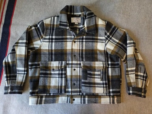 Filson Mackinaw Wool Work Jacket | XXL | Blue/Copper/Heather Plaid | Made in USA - product listing photo
