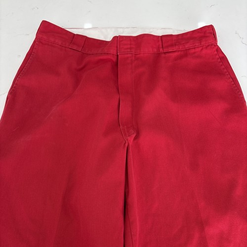 Dickies Mens 38x32 Double Knee Wide Leg Mechanic Pants Red Big Man Work - Picture 6 of 13