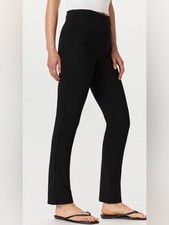 Quince pull on straight leg ponte pant, black, size L. Classic, comfort