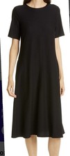 Eileen Fisher WomensDress Classic Black Size Large L Shift Crew Neck