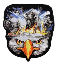 Large Spirit Embroidered Patch Iron on Sew on 12x10 Inch for Back of Bikers Vest