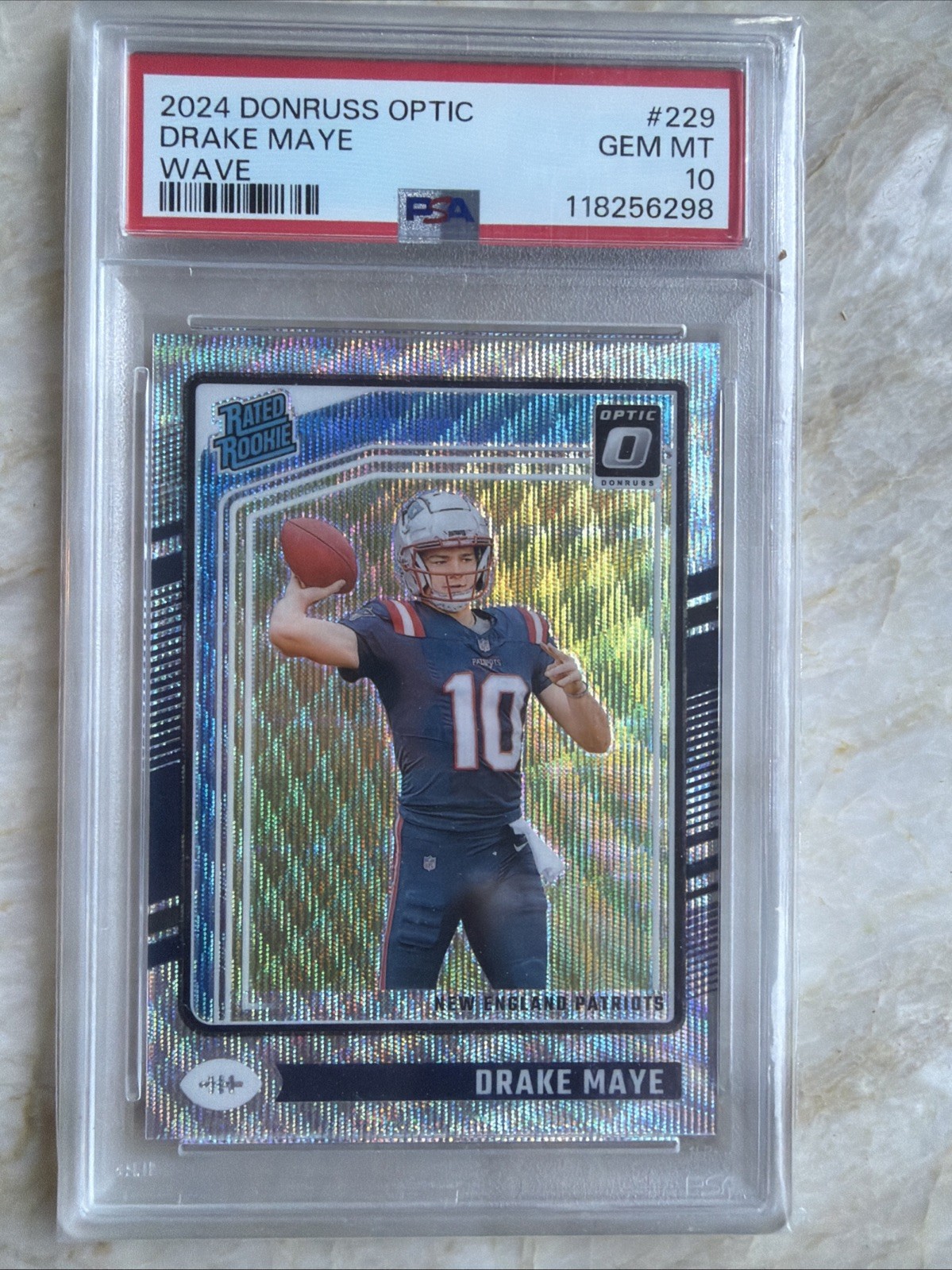 🔥🔥DRAKE MAYE🔥🔥2024 Panini Donruss Optic - Rated Rookie  #229 Wave Prizm /300