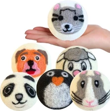 Wool Dryer Balls Organic Premium | Handcrafted Animal Collection A | 6 Balls... 
