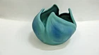 VAN BRIGGLE POTTERY LOTUS LEAF TULIP BOWL PLANTER BLUE TURQUOISE MATTE GLAZE