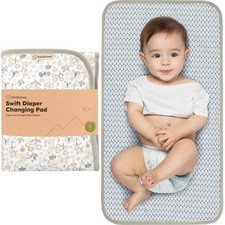 KeaBabies Portable Diaper Changing Pad, Easy Wipe Clean - Foldable Prairie