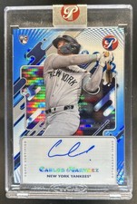 2025 Topps Pristine Carlos Narvaez Auto RC Blue Refractor Rookie #/75 Yankees