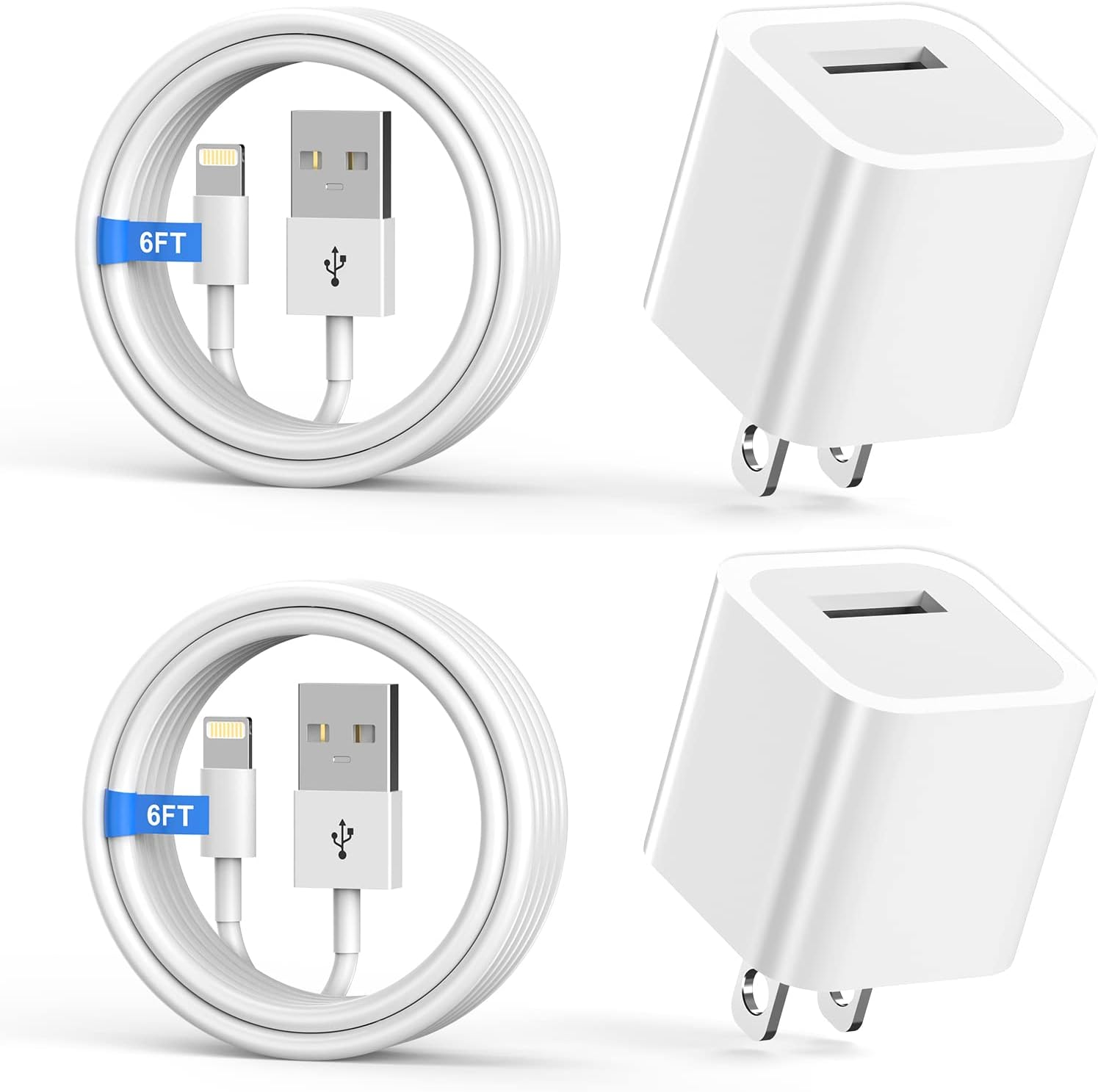 Iphone Charger,[Mfi Certified] 2Pack 6FT Lightning Cable Data Sync Charging Cord