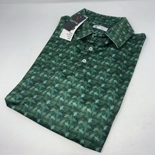 NWT Yatta Golf Polo Shirt Mens XL Green Palm Floral Short Sleeve