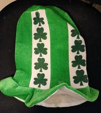 St. Patrick's Day Fabric Top Hat Shamrock Irish Adults One Size Fits All 15"