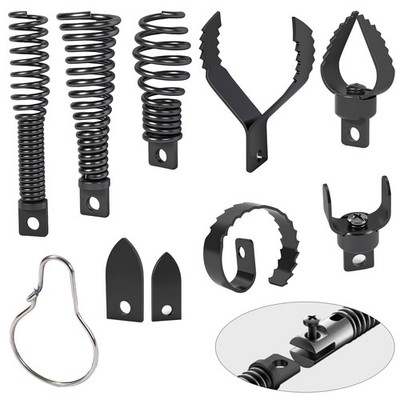 Richcat Drain Snake Drill Attachment,Cutter and Auger Set,Used in 50-100FT... 