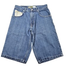 Southpole Men's Vtg Y2K Baggy Jorts Embroidered Wave Pocket Denim Shorts Size 32