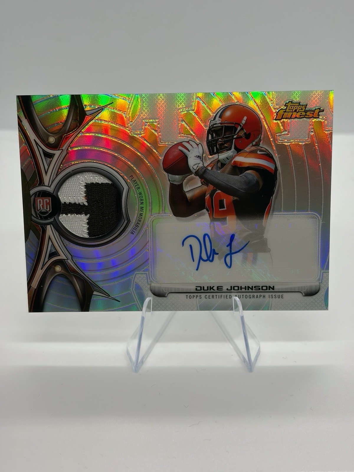 Duke Johnson Finest Rookie Refractor Autograph Patch #DJ Base