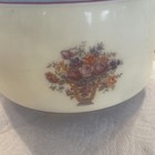 Vintage, Art Deco, frosted glass, painted, Dome shape, lamp/light shade floral — photo 2