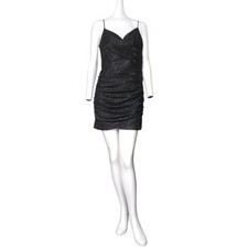 Stacees LBD Little Black Dress Sparkly Womens Size 4 Sheath/Column V Neck