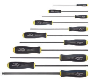 Juego de destornilladores de extremo de bola, pulgadas, largo, 11 piezas. BHS-10737 ¡Nuevo! Foto 2 de 4