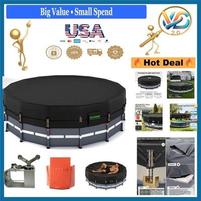 15 Ft Round Pool Cover Waterproof Windproof Tear-Resistant with Winch