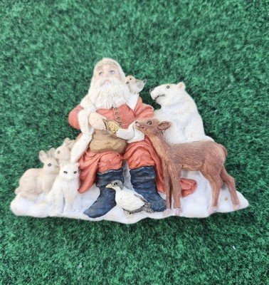 1994 Tom Rubel Santa with Animals Fridge Magnet  Holiday Christmas Knick-Knack