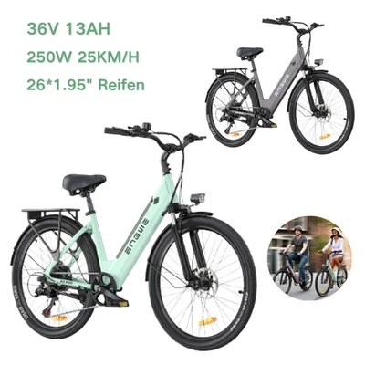 HILLMILES Milecity 36V 13AH Elektrofahrrad 7 Gänge 25KM/H Electric Bike All Terrain E-bike