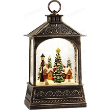 Flldsee Snow Globe Lantern Christmas Decorations Indoor, Musical Snowglobe Li...