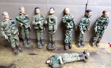VINTAGE GI JOE LIKE :1966 Deluxe Reading Co TOPPER TOYS THE TIGERS LOT OF 8 FIGS