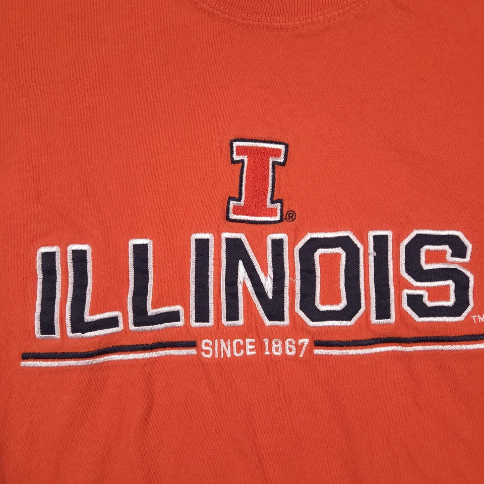 Illinois Fighting Illini Shirt Mens XL Orange NCAA Football Basketball - Image 4 of 4