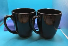 Corelle Stoneware Mug Ceramic Coffee Tea Cup Black Set of 2