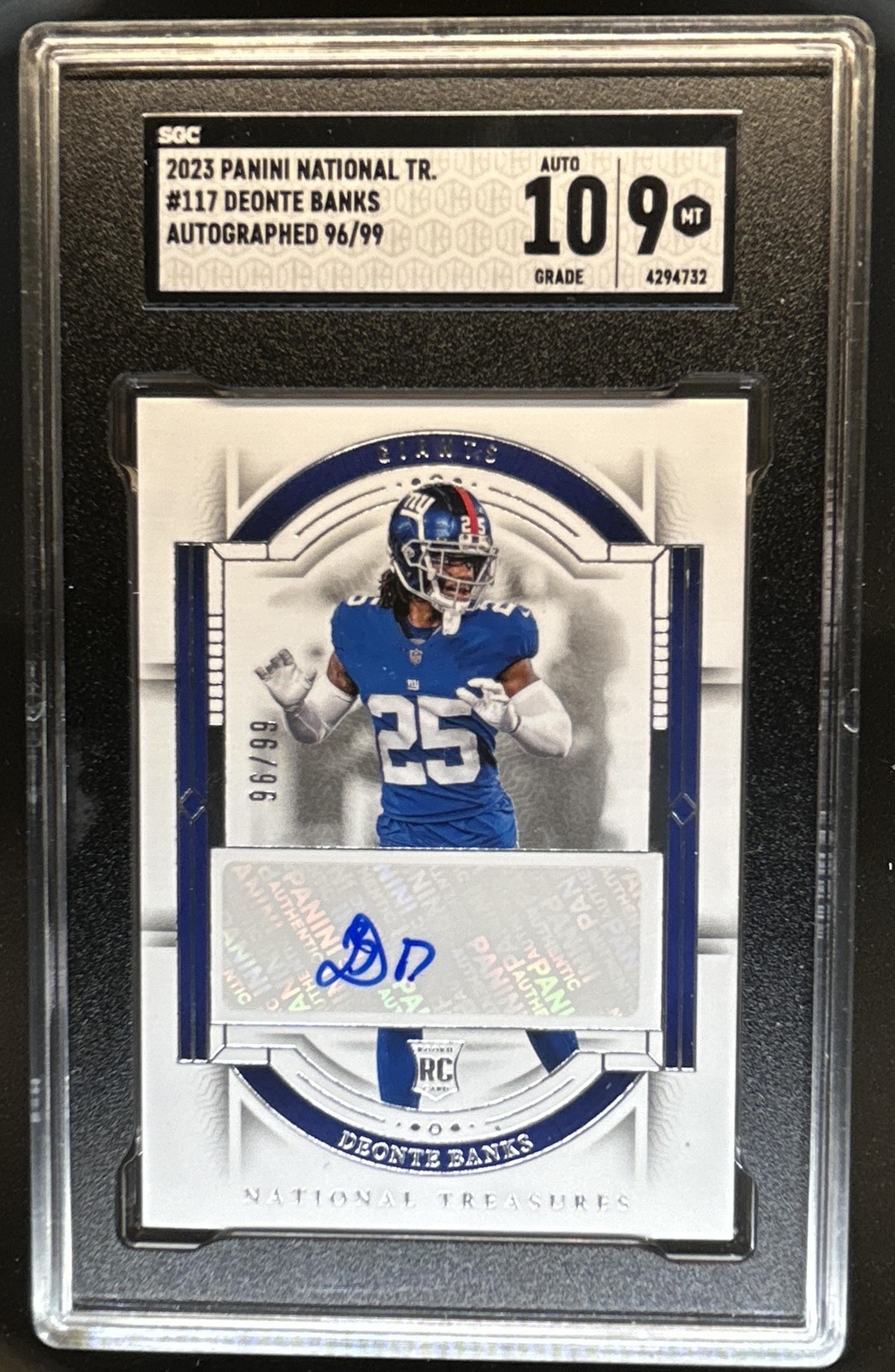 Deonte Banks Panini National Treasures #117 Autograph