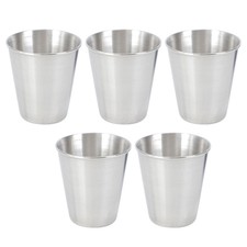 5 Pezzi Bicchieri in Acciaio Inox Shot Glass Bicchiere da Esterno in Metallo