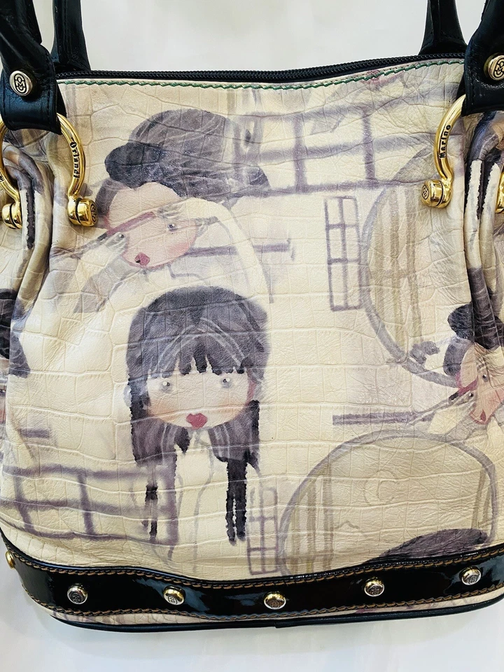 Bolso de Mano Marino Orlandi Diseñador CROCO BAMBINA 100% Cuero Auténtico. Foto 2 de 4